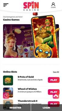 Spin Casino Homepage Mobile