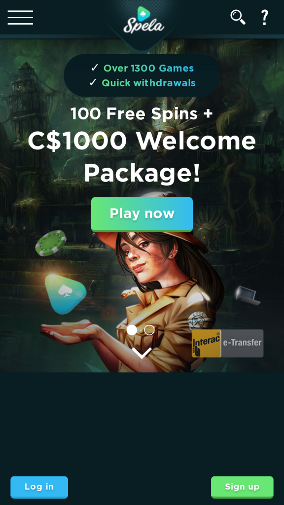 Spela Online Casino Homepage Mobile