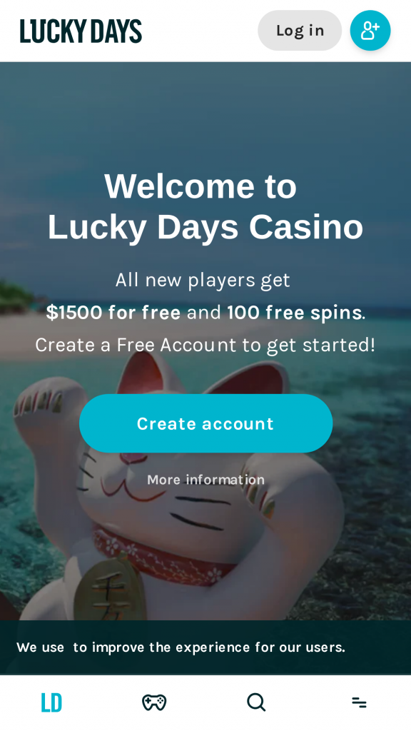 Lucky Days Casino Homepage Mobile
