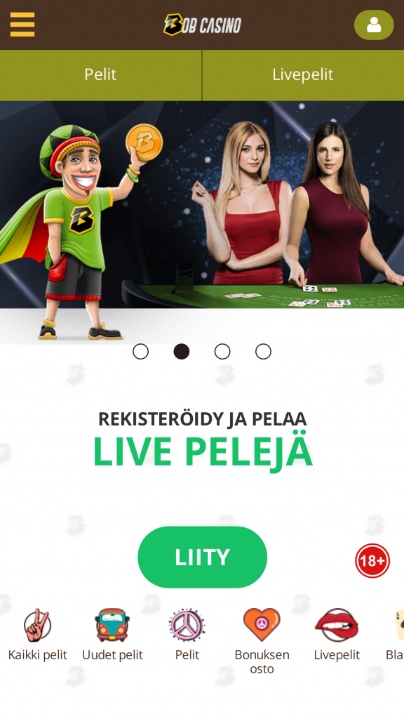 Bob Casino Homepage Mobile