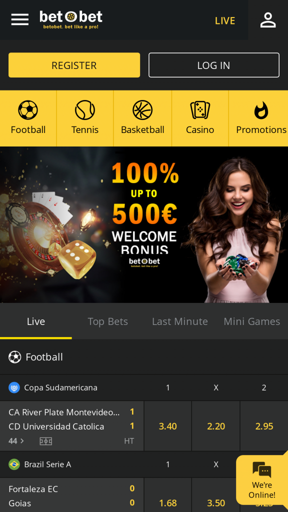 betObet Homepage Mobile