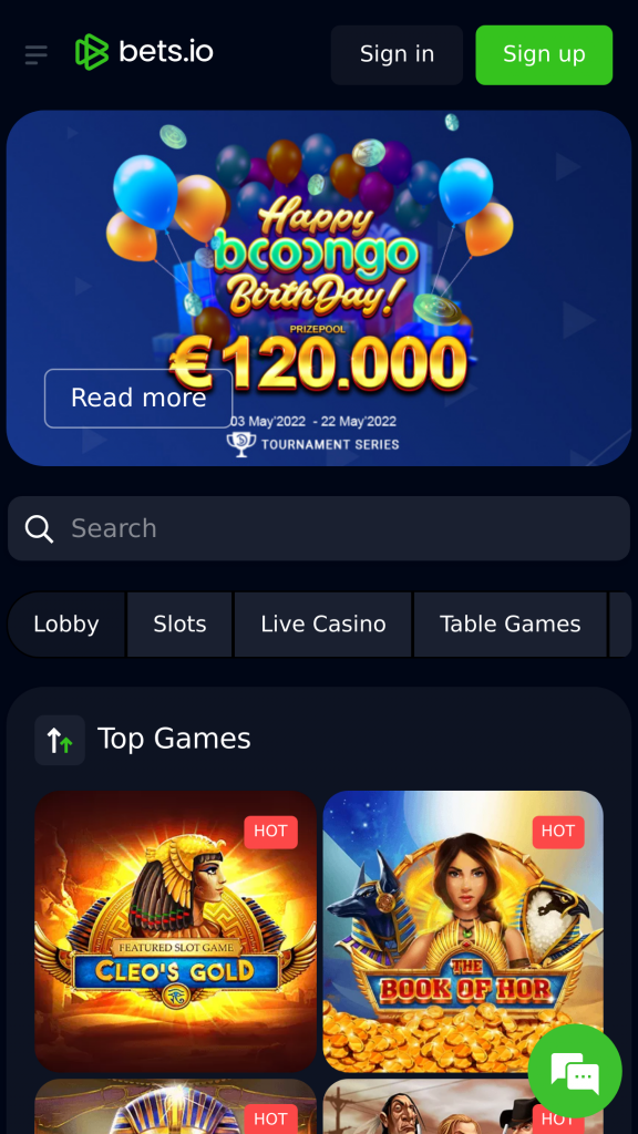 bets.io Homepage Mobile