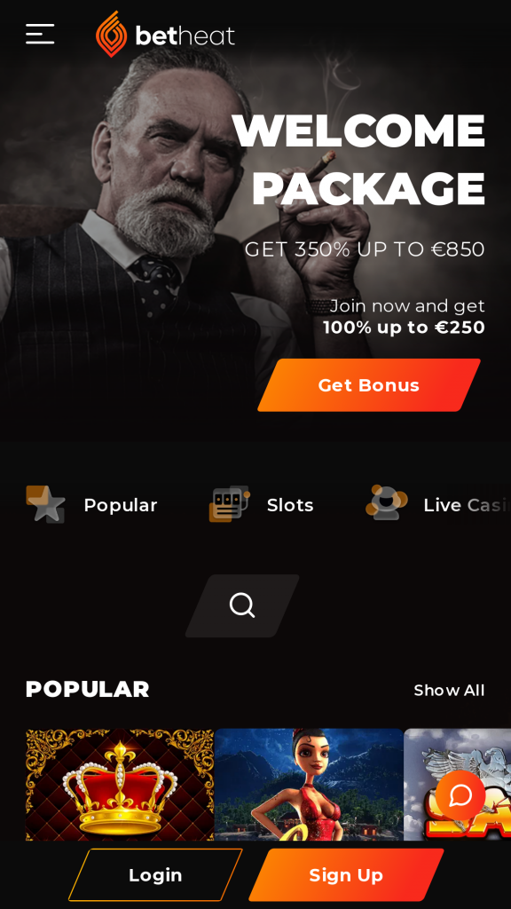 Betheat Homepage Mobile