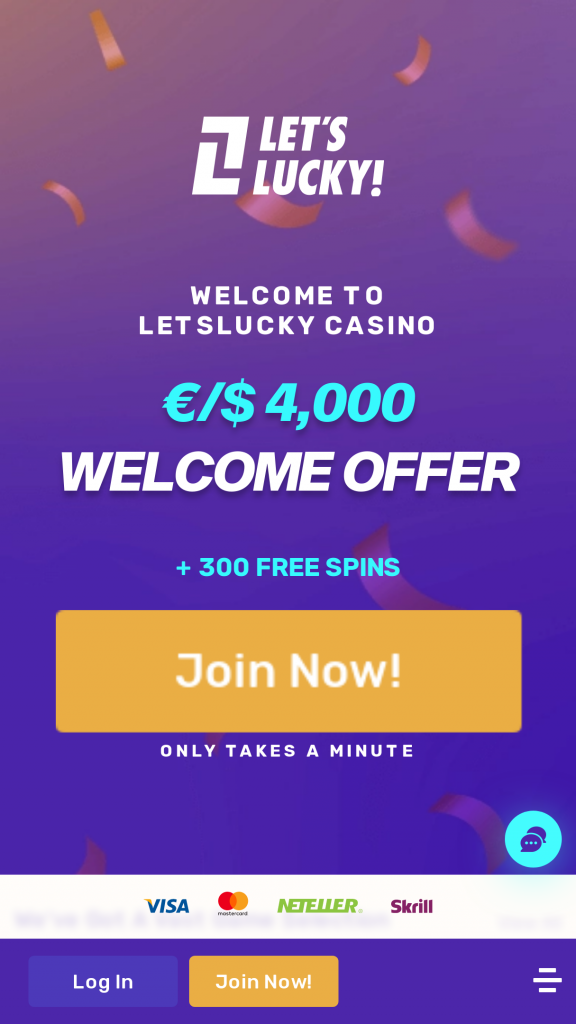 Letslucky Homepage Mobile