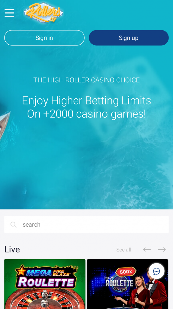 Rollers Homepage Mobile