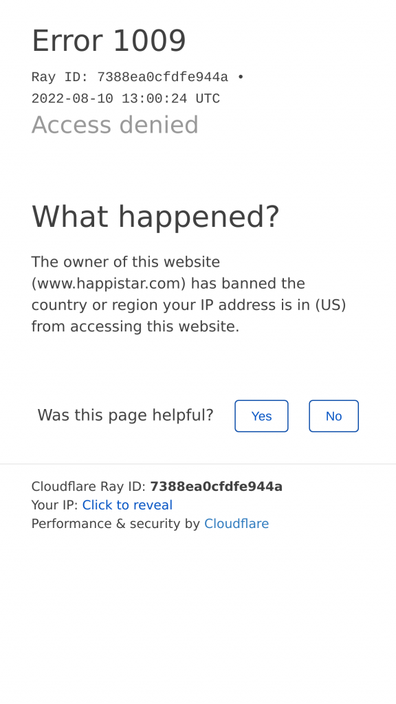 Happistar Homepage Mobile