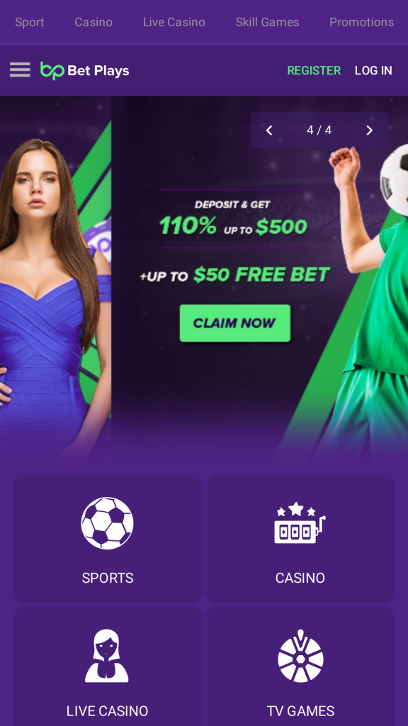 BetPlays Homepage Mobile