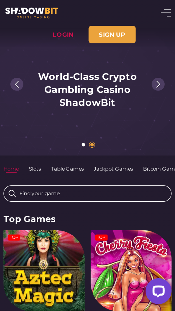Shadowbit Homepage Mobile