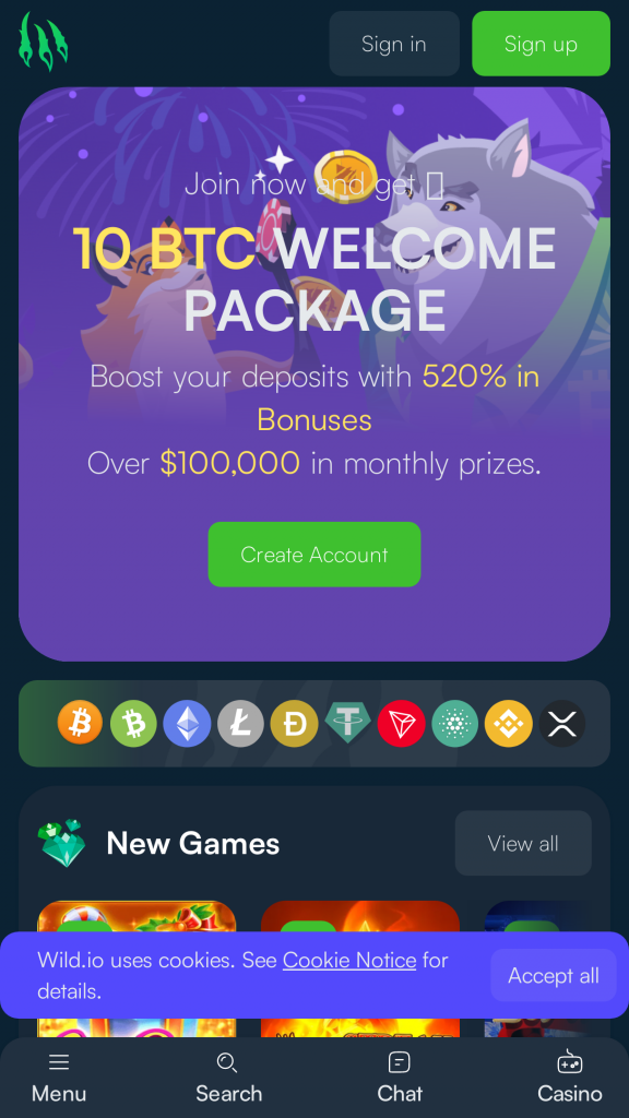 wild io no deposit bonus