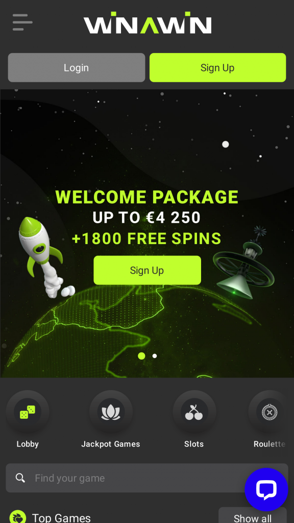 Winawin Homepage Mobile