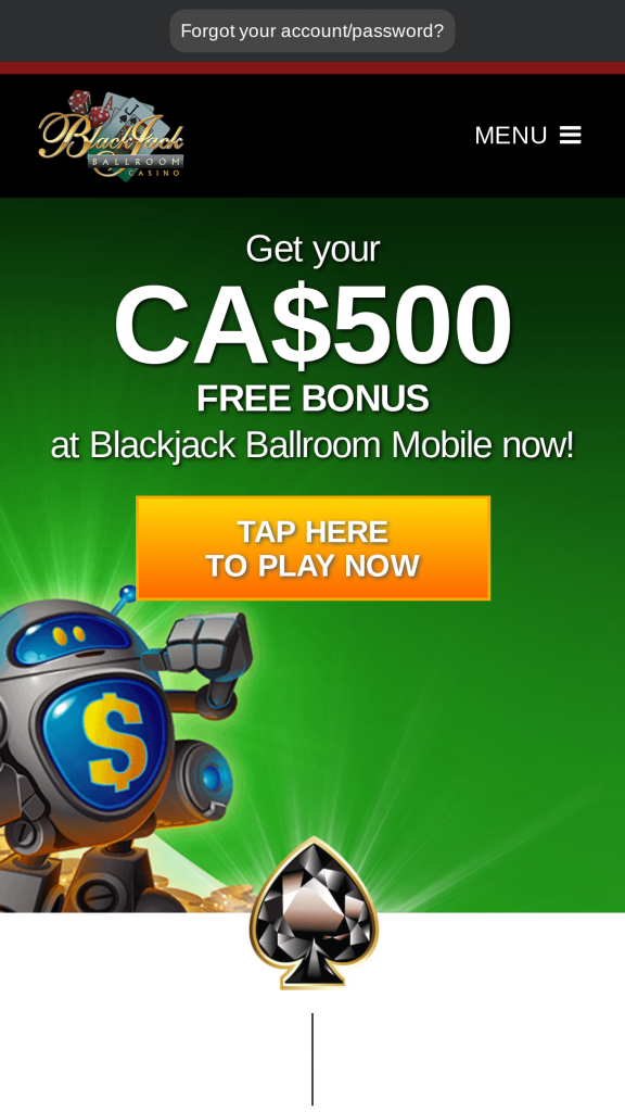 Blackjack Ballroom Casino Homepage Mobile