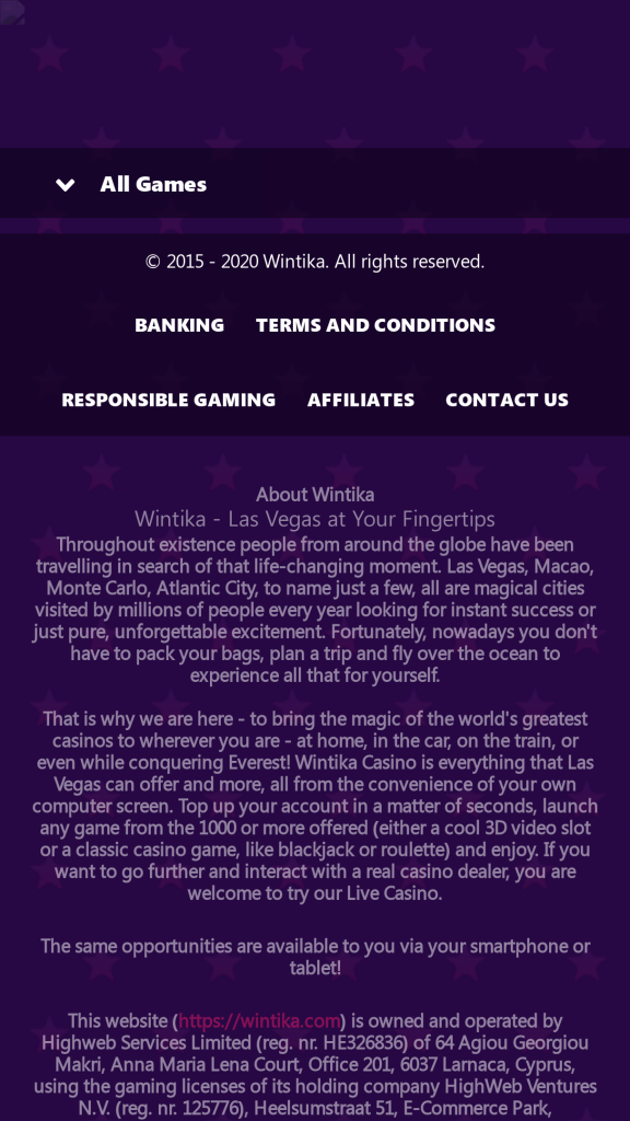 Wintika Homepage Mobile