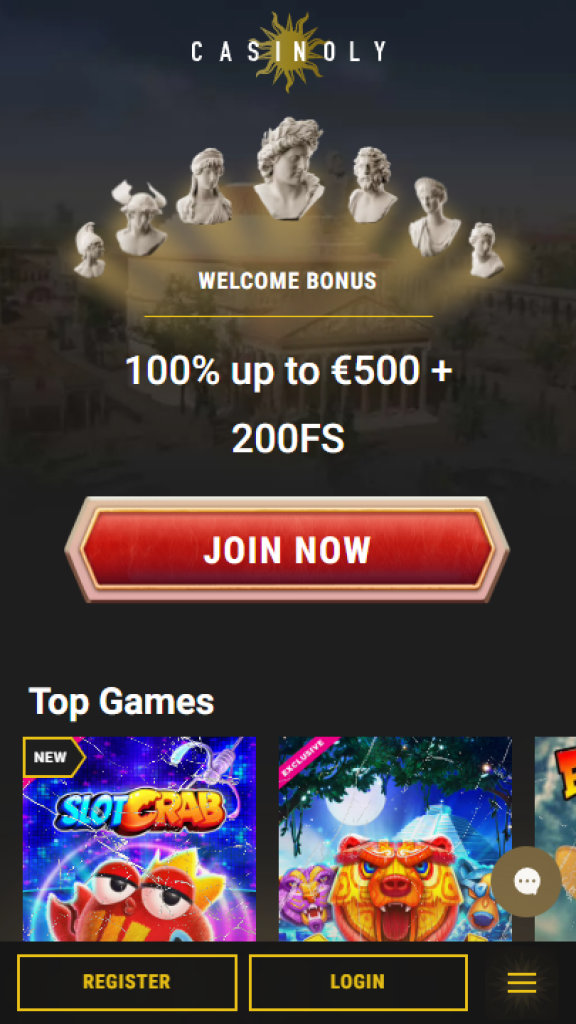 Casinoly Homepage Mobile