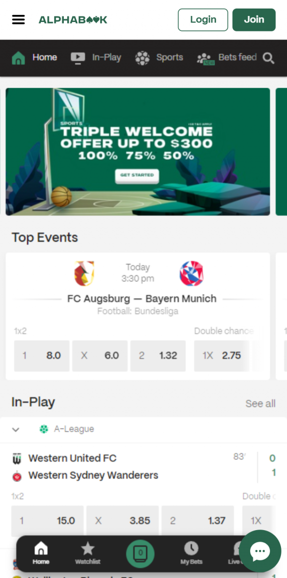 Alphabook Casino Homepage Mobile