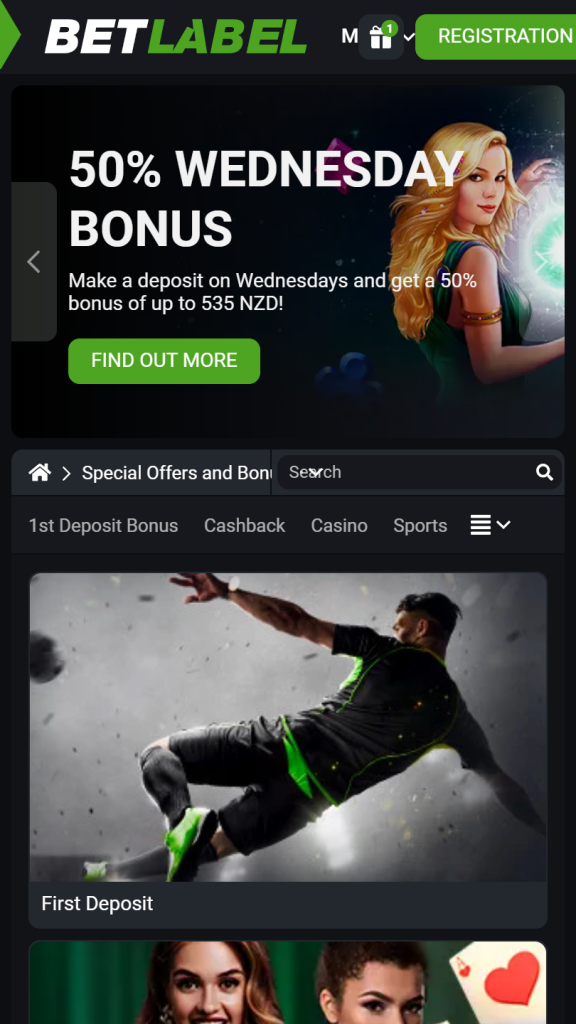 BetLabel Homepage Mobile