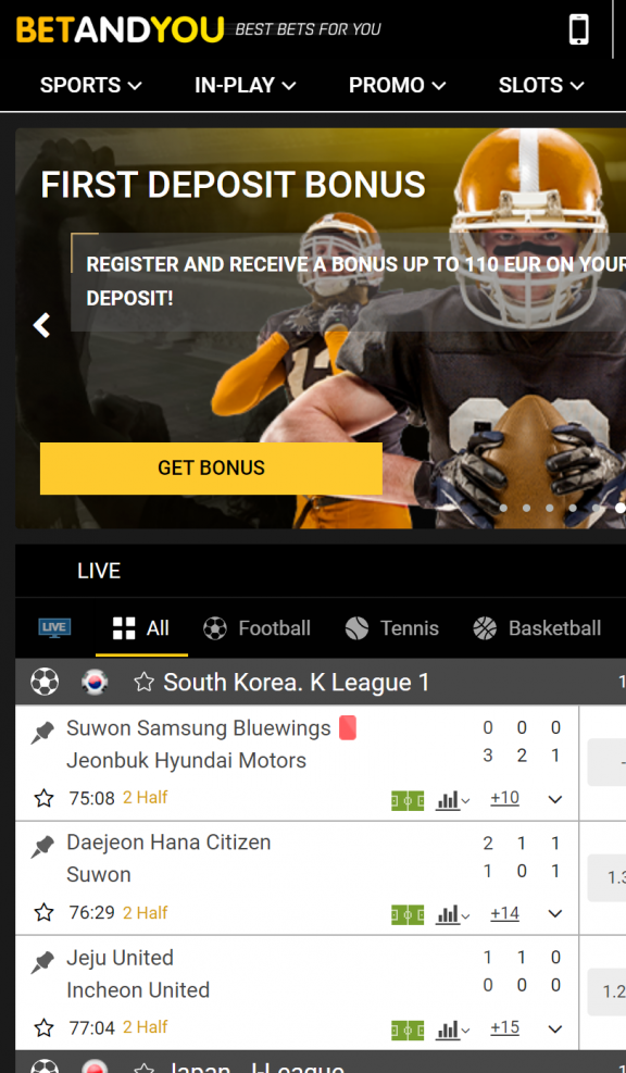 BetandYou Homepage Mobile
