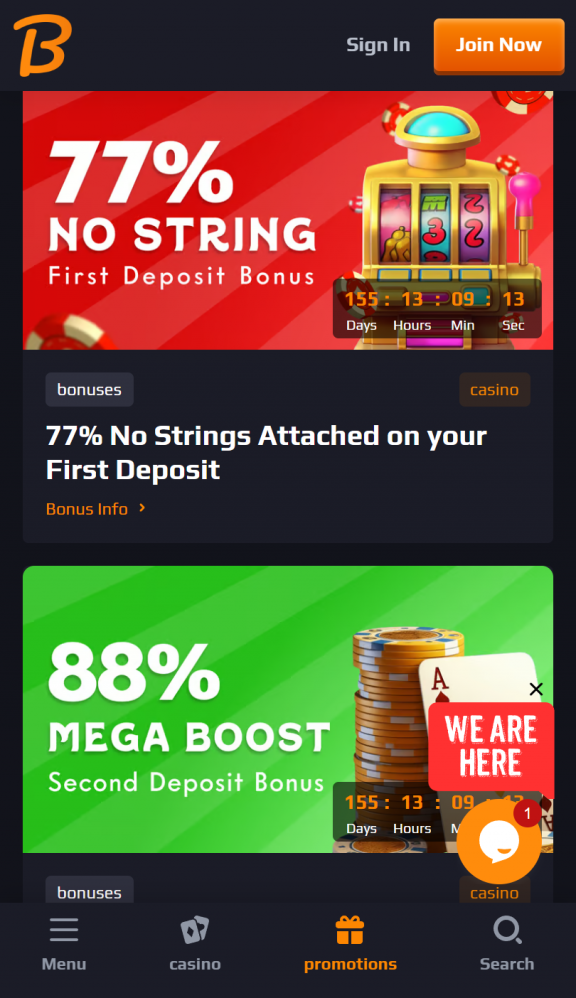 Blaze Spins Casino Homepage Mobile