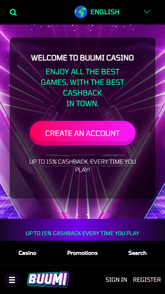 Buumi Homepage Mobile