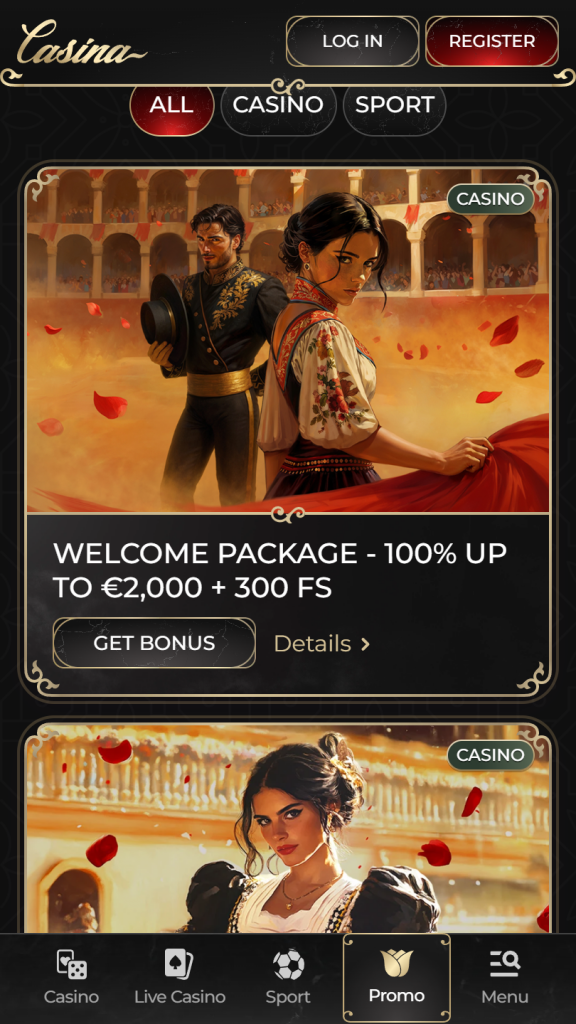 Casina Casino Homepage Mobile
