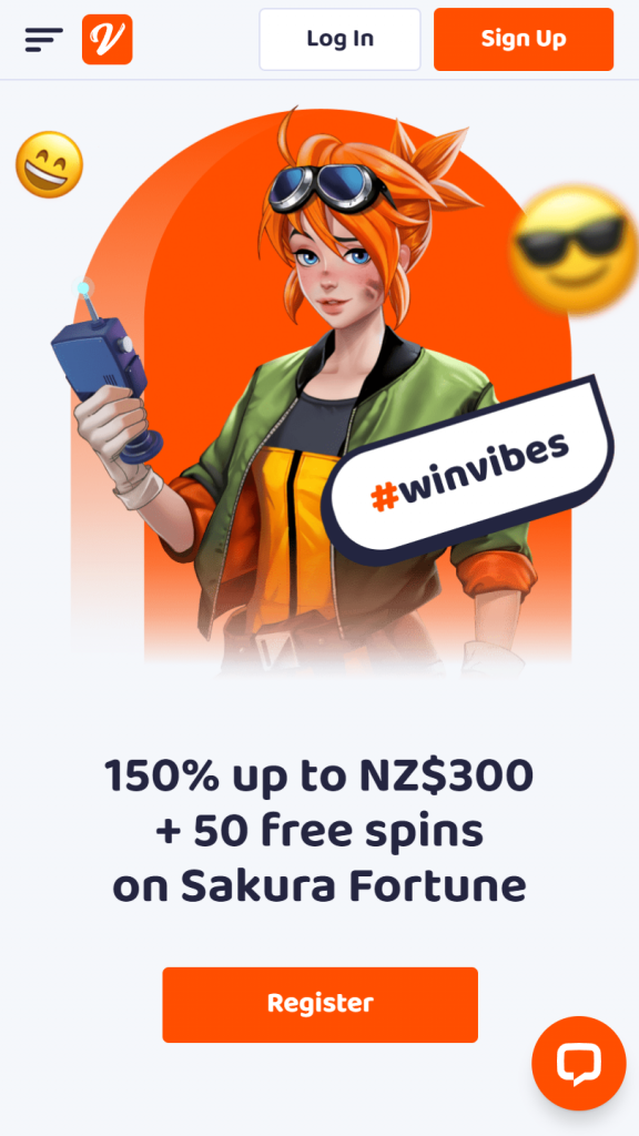 CasinoVibes Homepage Mobile