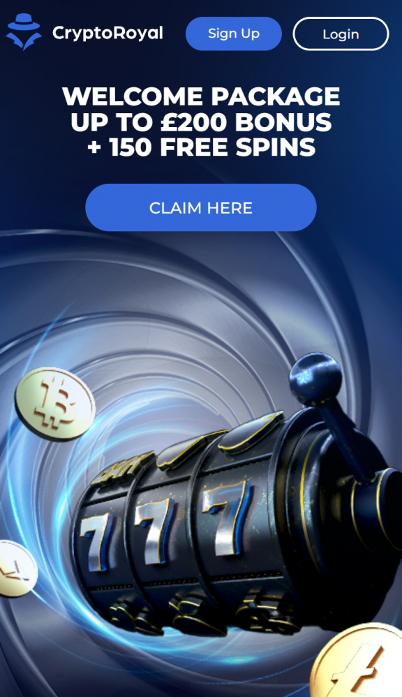 CryptoRoyal Homepage Mobile