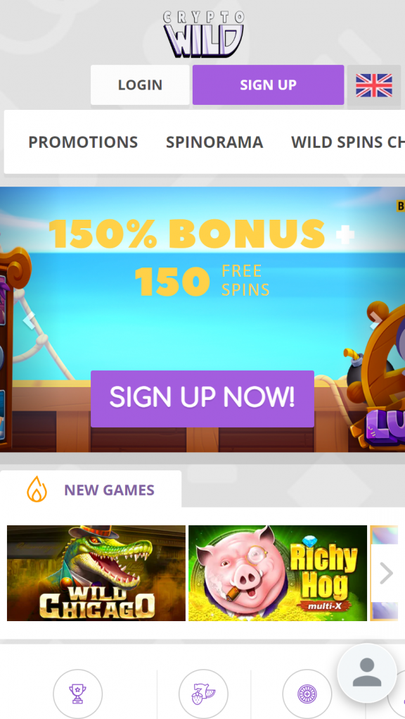 CryptoWild Homepage Mobile