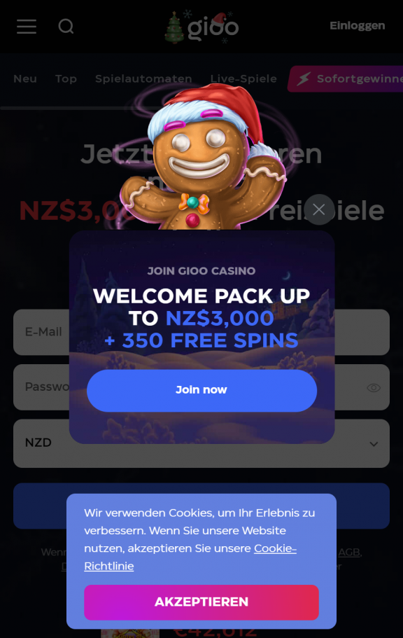 Gioo Casino Homepage Mobile