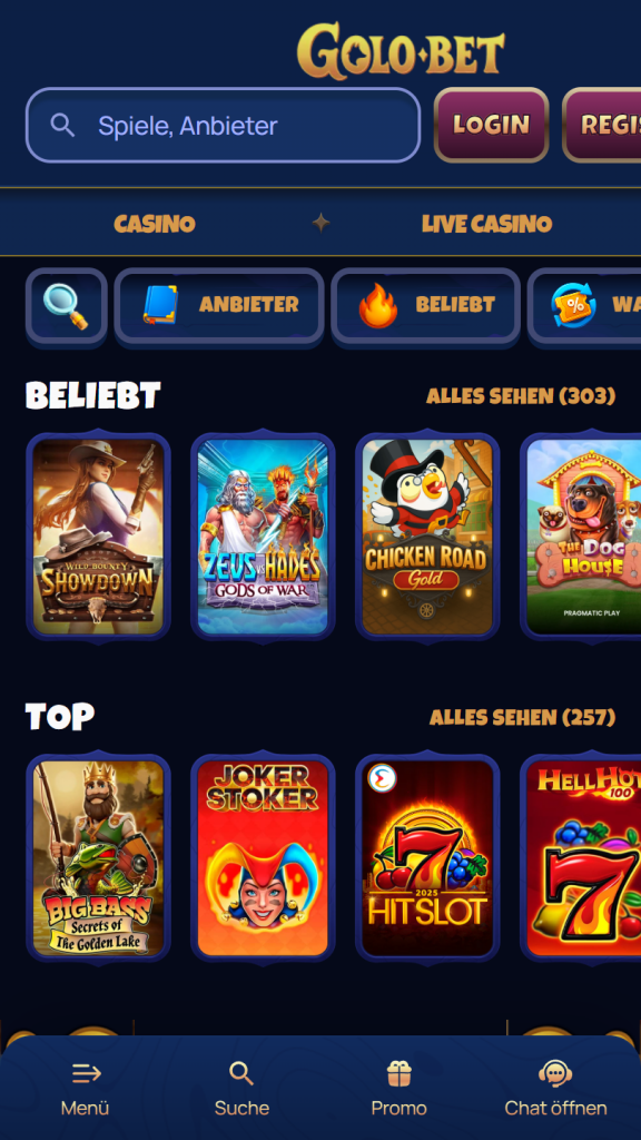 Golobet Homepage Mobile