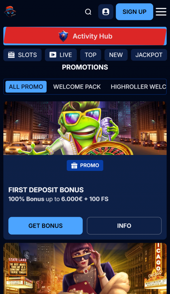 Gonzabet Casino Homepage Mobile