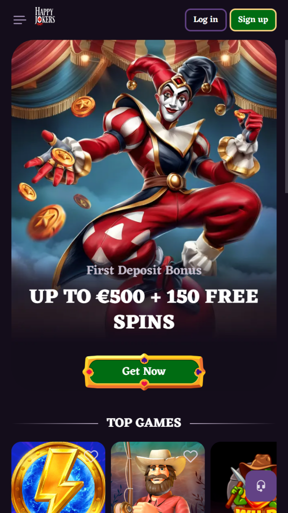 HappyJokers Casino Homepage Mobile