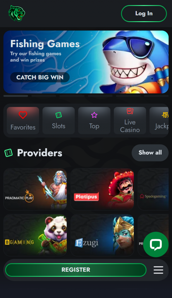 J8de Casino Homepage Mobile