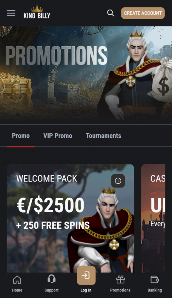 Kingbilly Homepage Mobile