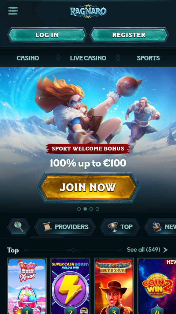 Ragnaro Homepage Mobile