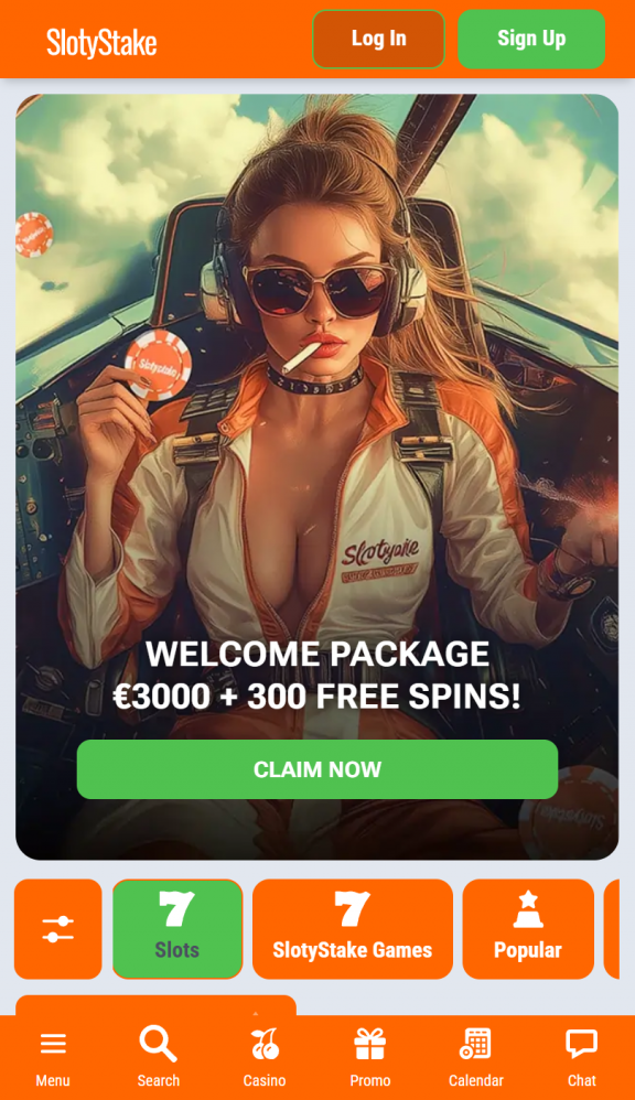 SlotyStake Homepage Mobile