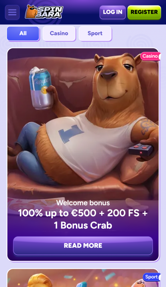 SpinBara Homepage Mobile