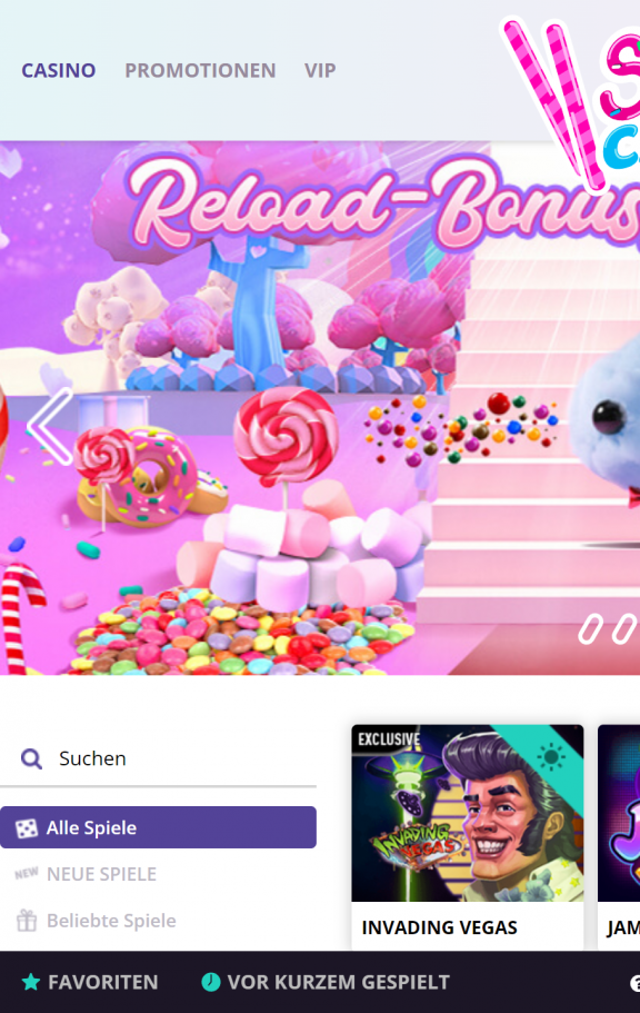 Sugar Casino Homepage Mobile