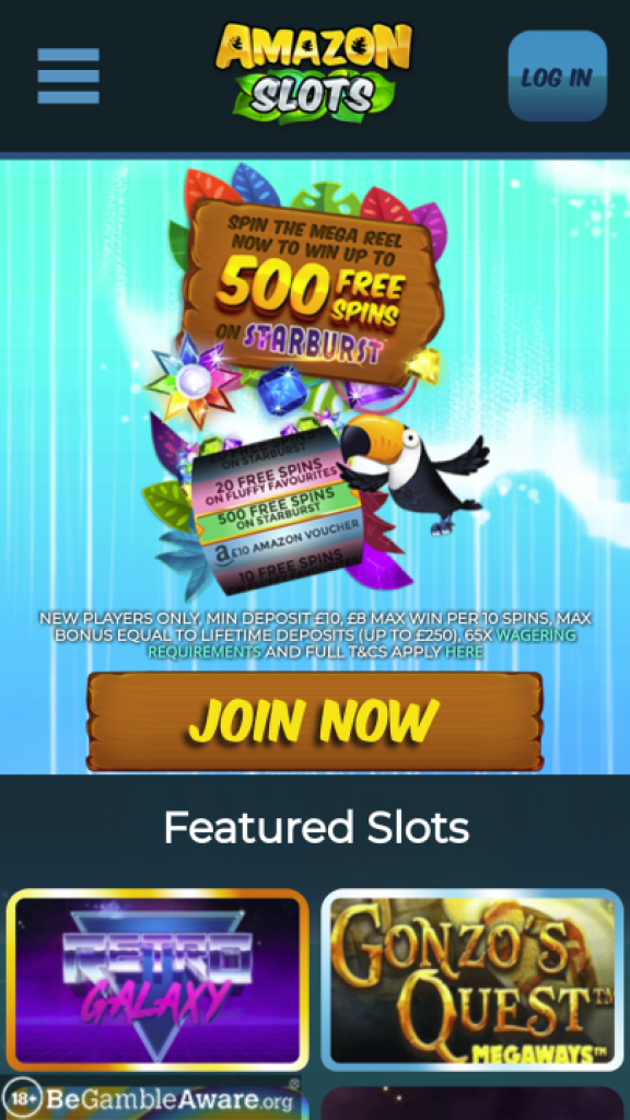 Amazon Slots Homepage Mobile