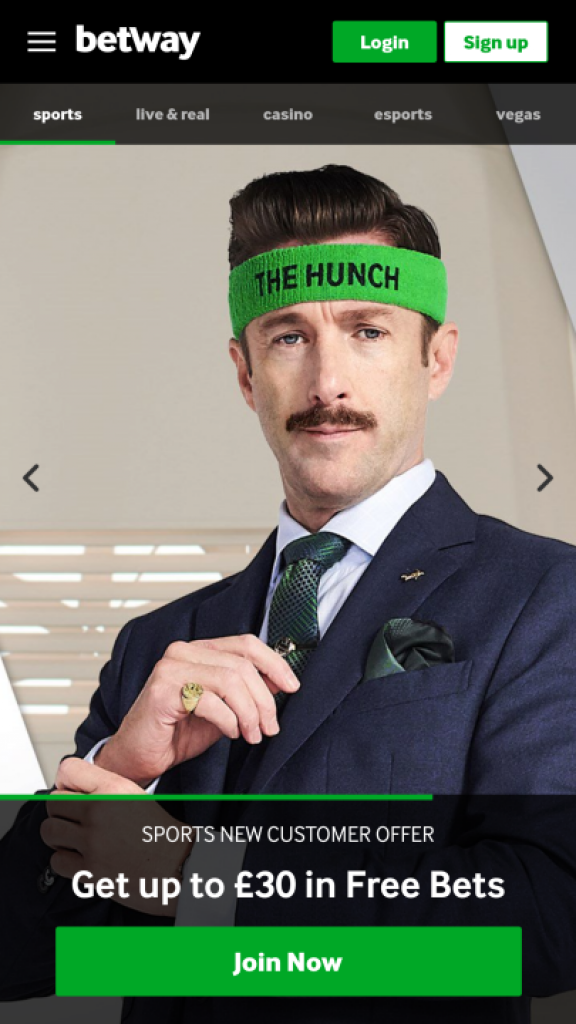 Betway Homepage Mobile