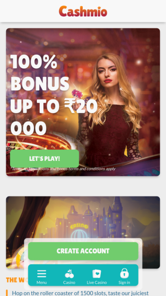 Cashmio Homepage Mobile
