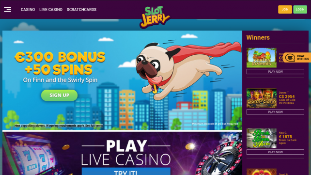 Slot Jerry Homepage Desktop