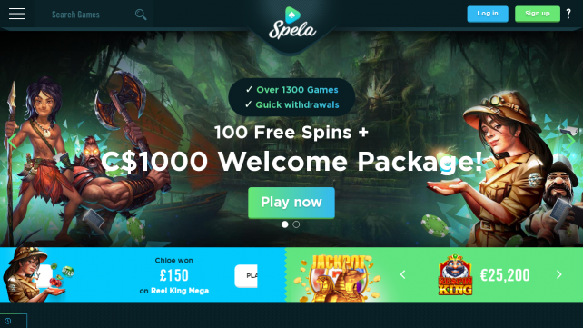 Spela Online Casino Homepage Desktop