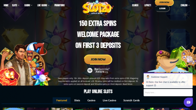 Slotzo Homepage Desktop