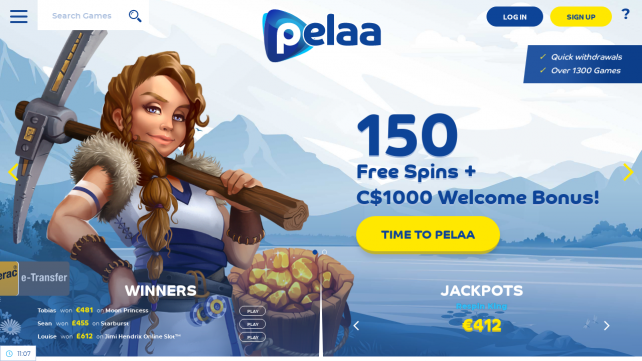 Pelaa Homepage Desktop