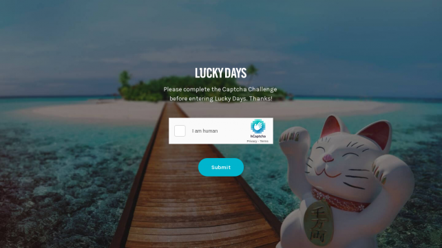 Lucky Days Casino Homepage Desktop