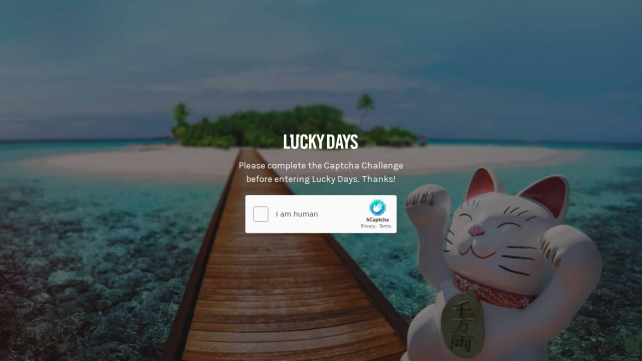 Lucky Days Casino Homepage Desktop