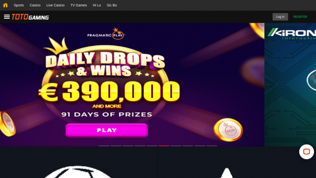 Toto Gaming Homepage Desktop