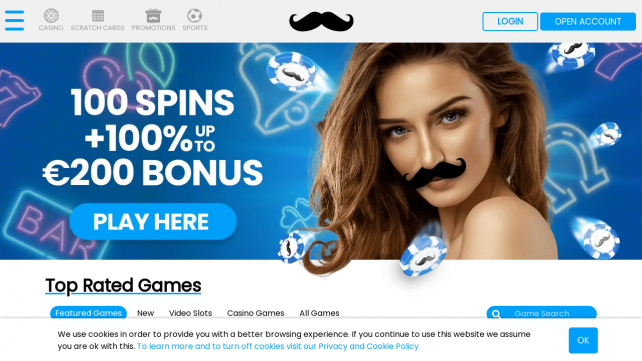 MrPlay Casino Homepage Desktop