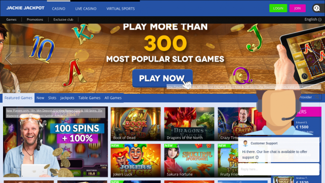 Jackie Jackpot Homepage Desktop