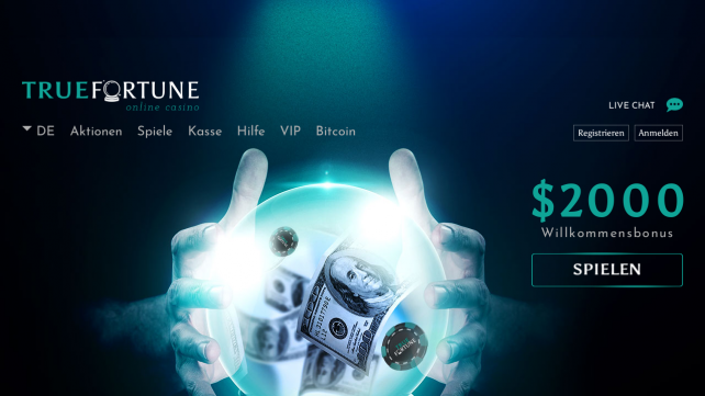 True Fortune Casino Homepage Desktop