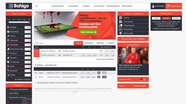 Bahigo Casino Homepage Desktop